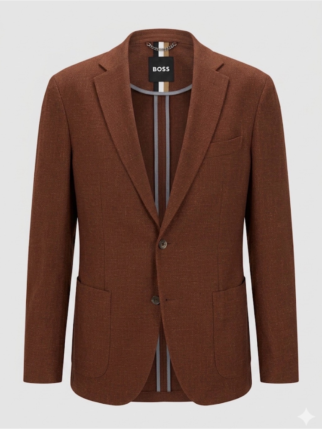 Boss Men's Terracota Hopsack Two-Button Sport Coat
